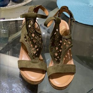 Green Strappy Wedges